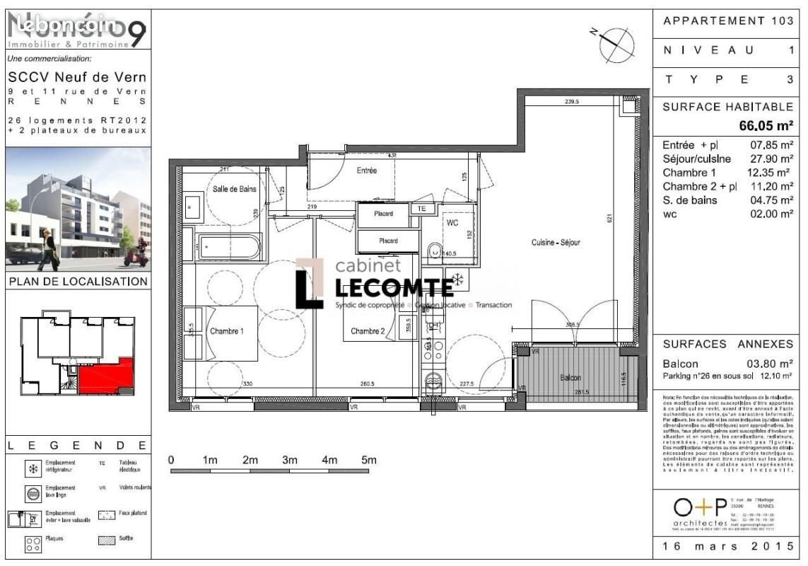 Appartement à vendre, 66m², Rennes