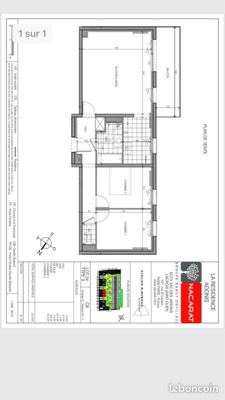 Appartement à louer, 64m², Lacroix-Saint-Ouen