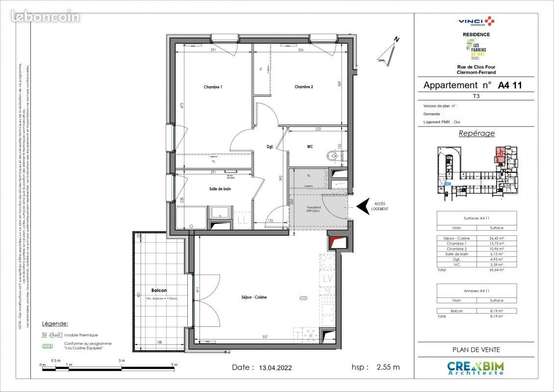 Appartement à louer, 65m², Clermont-Ferrand