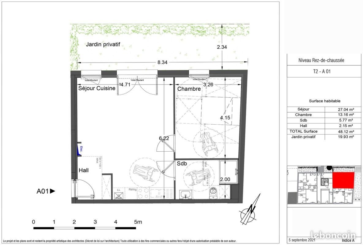 Appartement à louer, 48m², Pérenchies