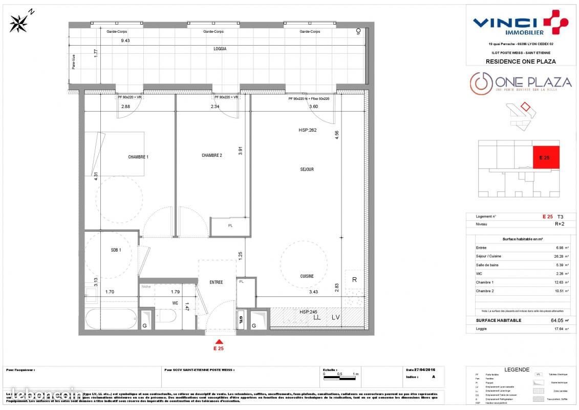 Appartement à louer, 64m², Saint-Etienne