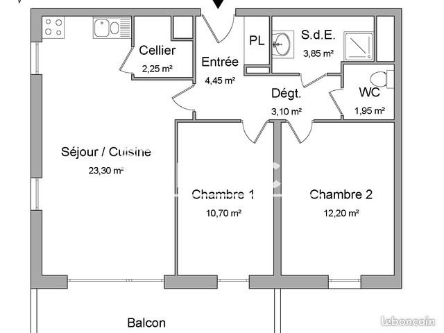 Appartement à louer, 61m², Lons