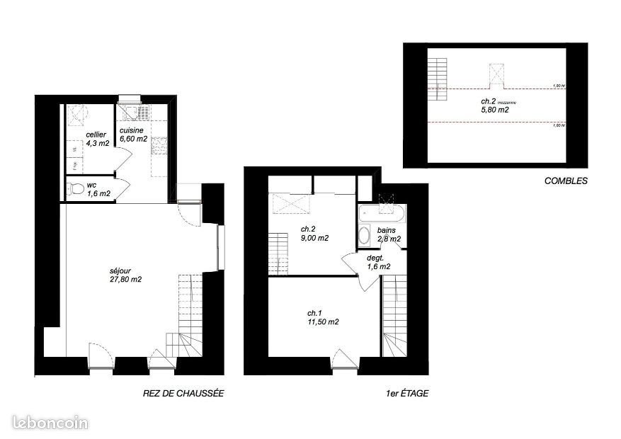 Maison à louer, 71m², Ploemel