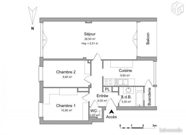 Appartement à louer, 69m², Sainte-Adresse