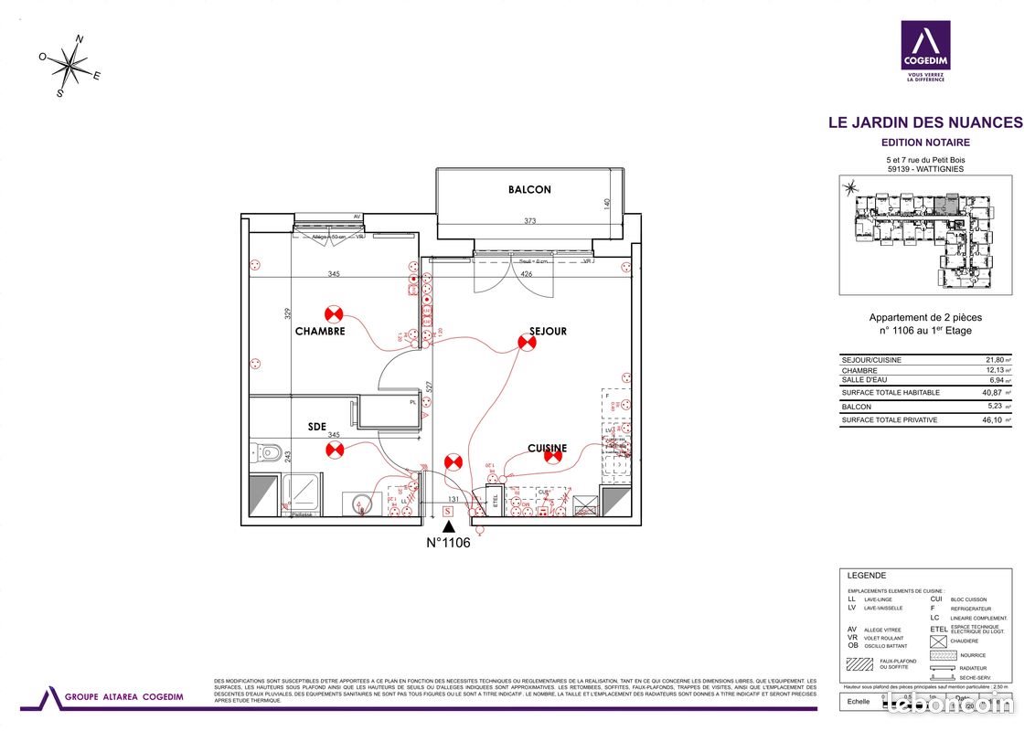 Appartement à vendre, 40m², Wattignies