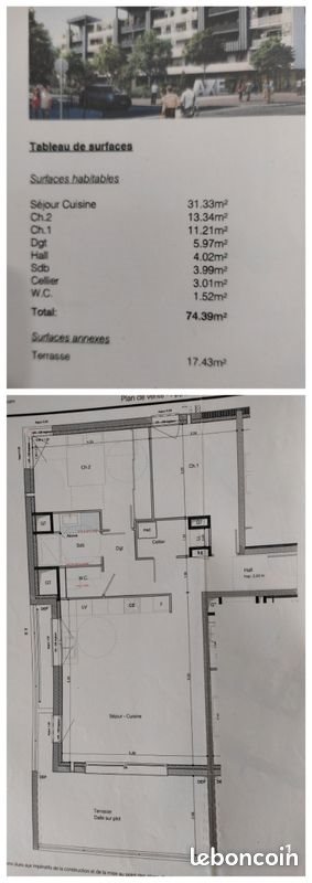 Appartement à vendre, 75m², Bourg-lès-Valence