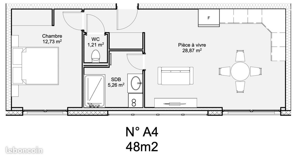 Appartement à vendre, 48m², Besançon