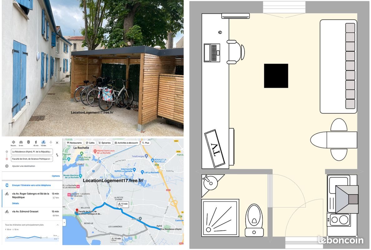 Appartement à louer, 16m², Aytré