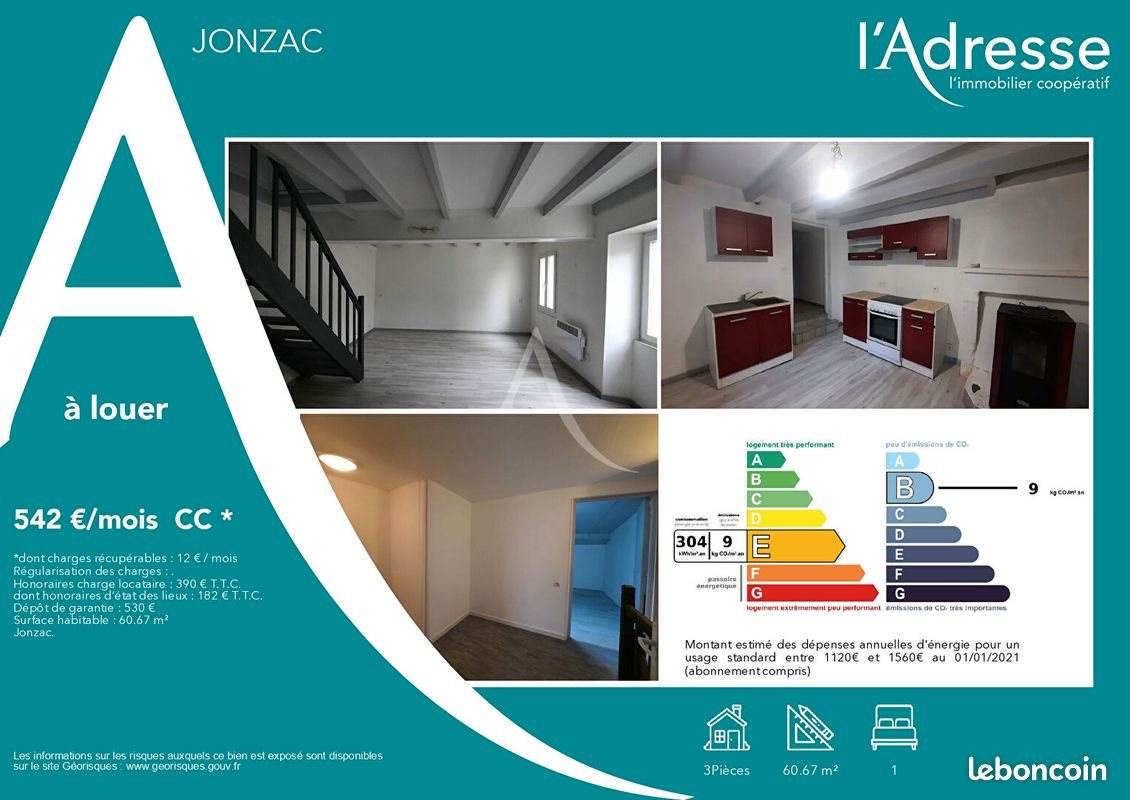 Maison à louer, 60m², Jonzac