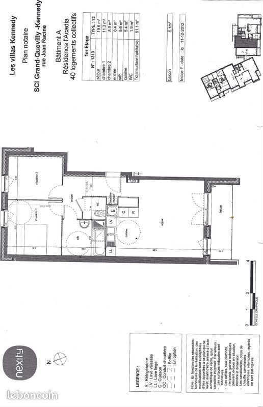 Appartement à louer, 61m², Le Grand-Quevilly