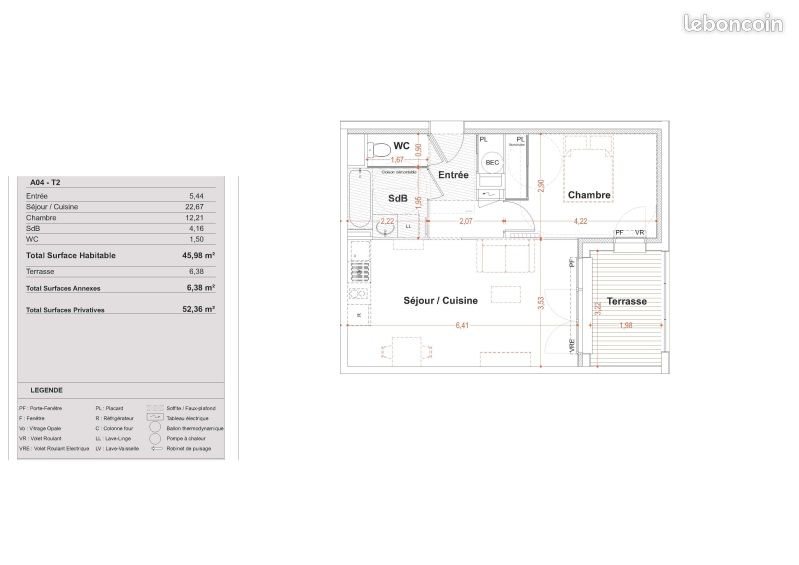 Appartement à louer, 46m², Toulouse
