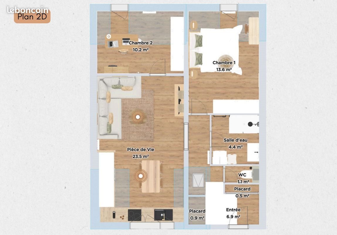 Appartement à louer, 62m², Nantes