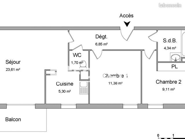 Appartement à louer, 62m², Grenoble