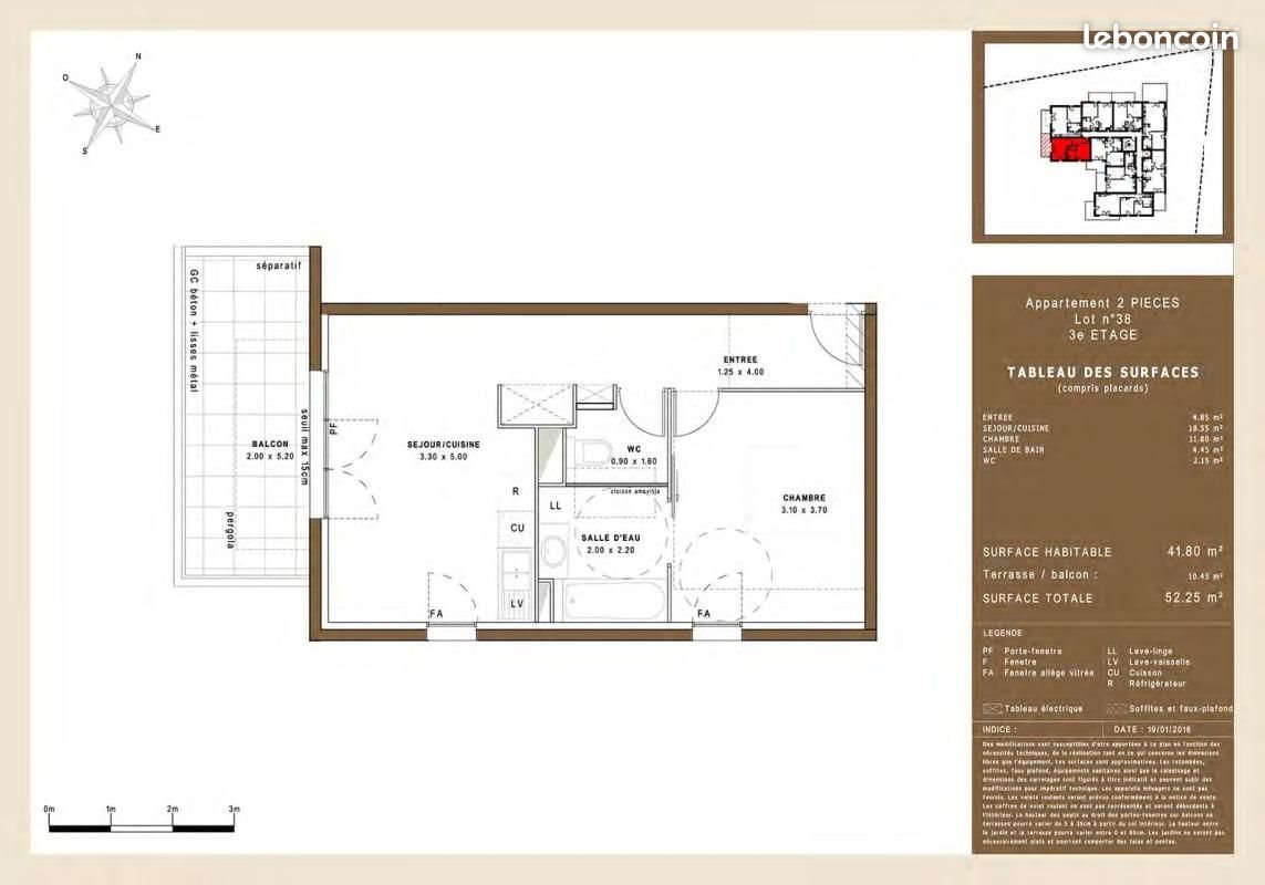 Appartement à louer, 42m², Montpellier