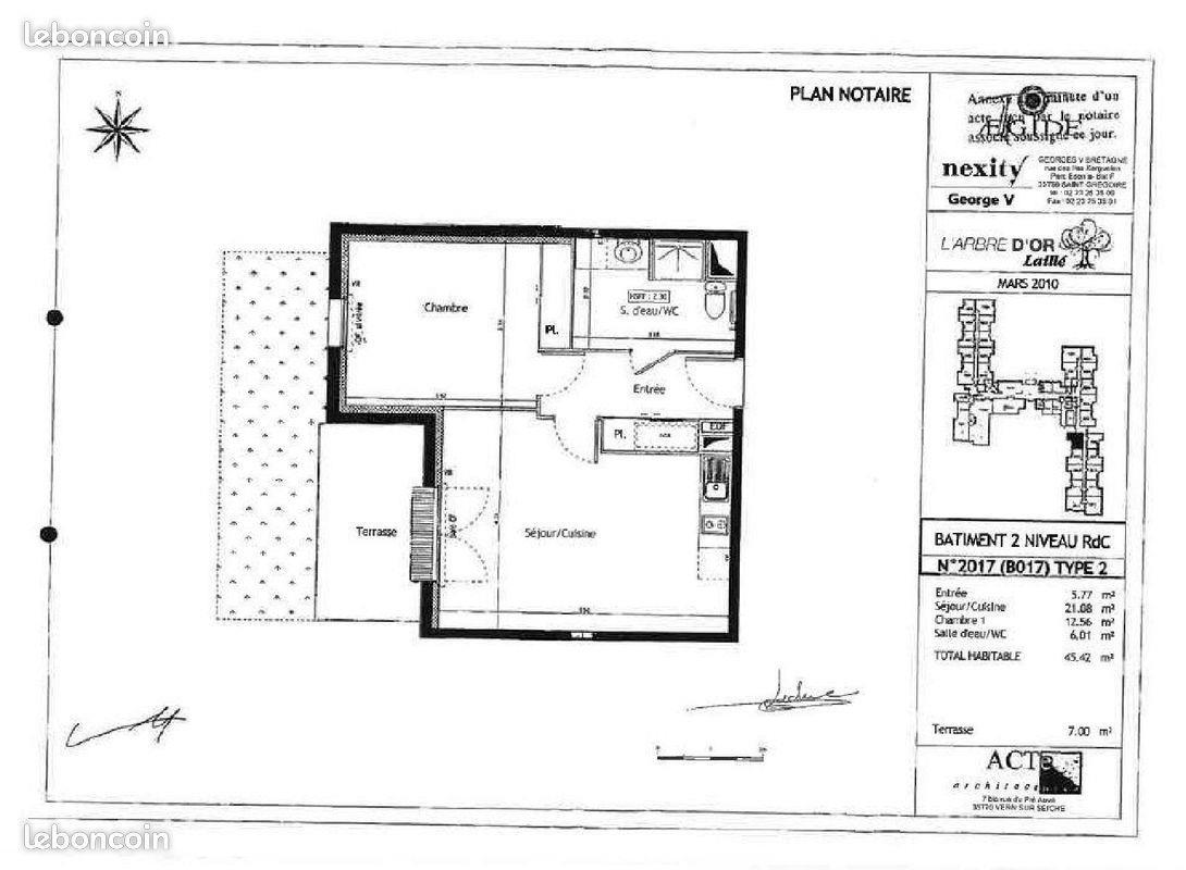 Appartement à vendre, 45m², Laillé
