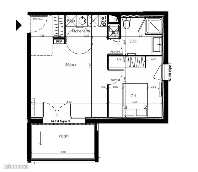 Appartement à louer, 40m², Blanquefort