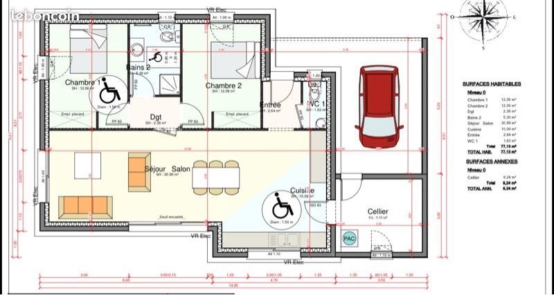 Maison à louer, 88m², Saint-Méen