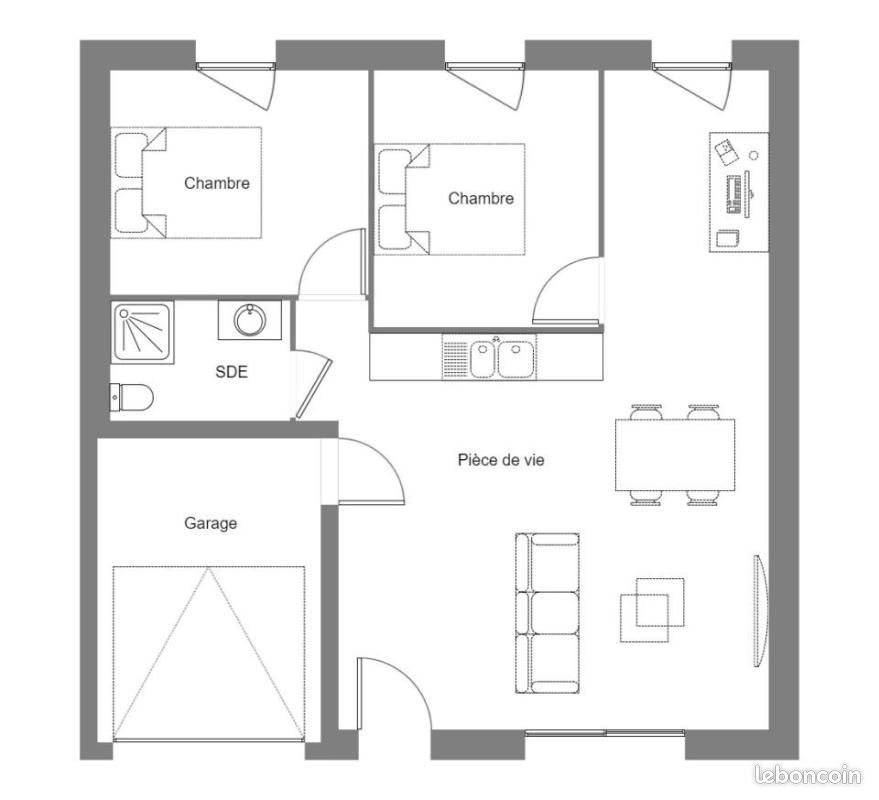 Maison à vendre, 59m², Guidel