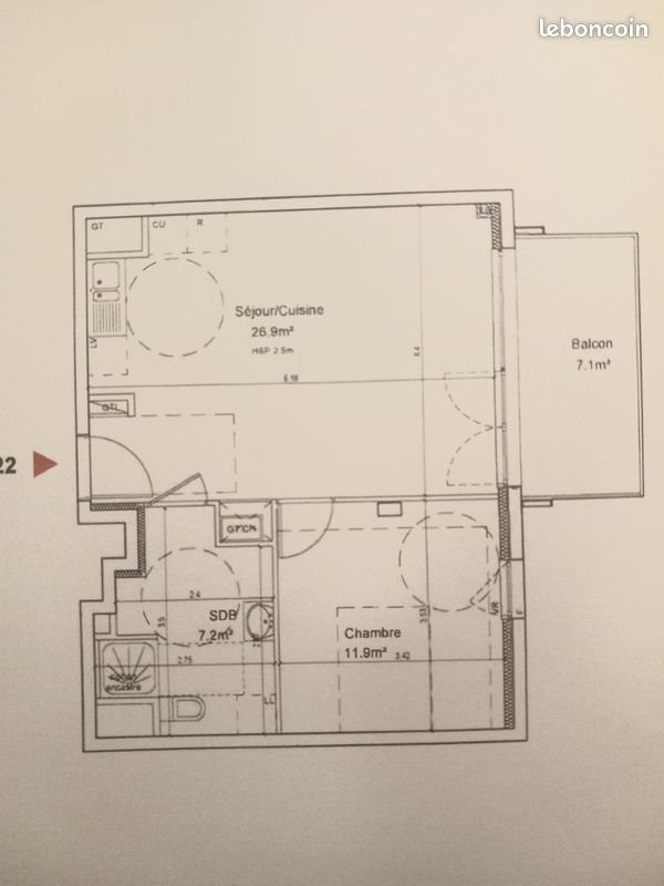 Appartement à louer, 46m², Lille