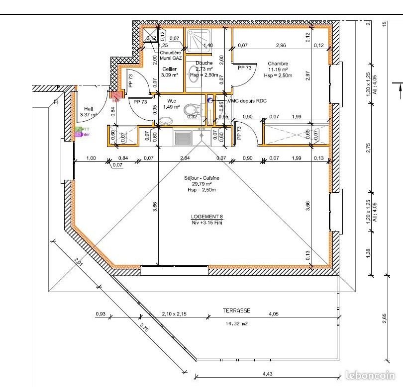 Appartement à louer, 55m², Valencin