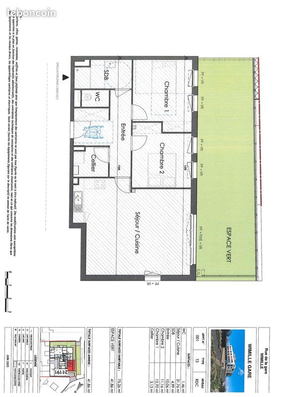 Appartement à vendre, 75m², Wimille