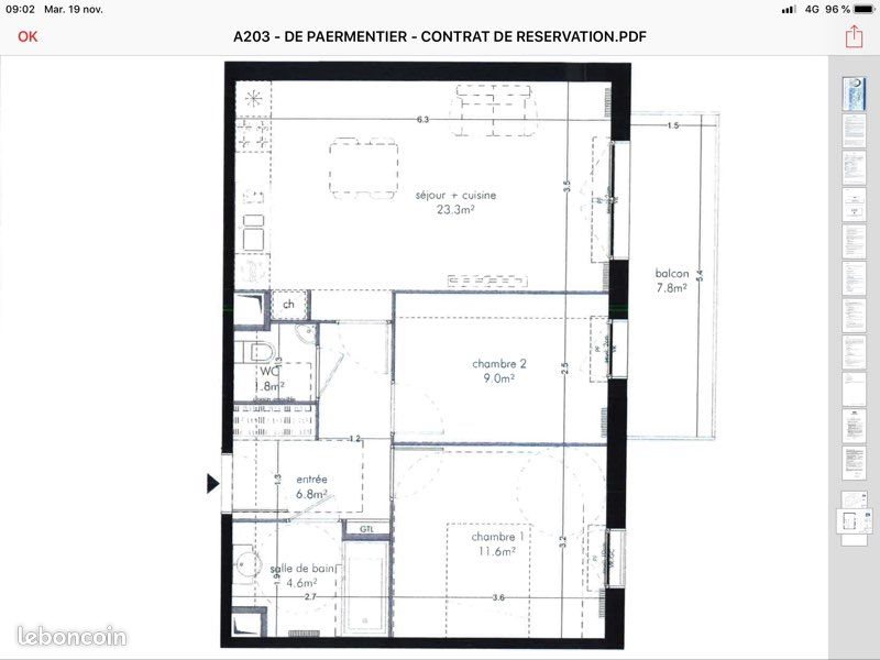 Appartement à louer, 57m², Amiens
