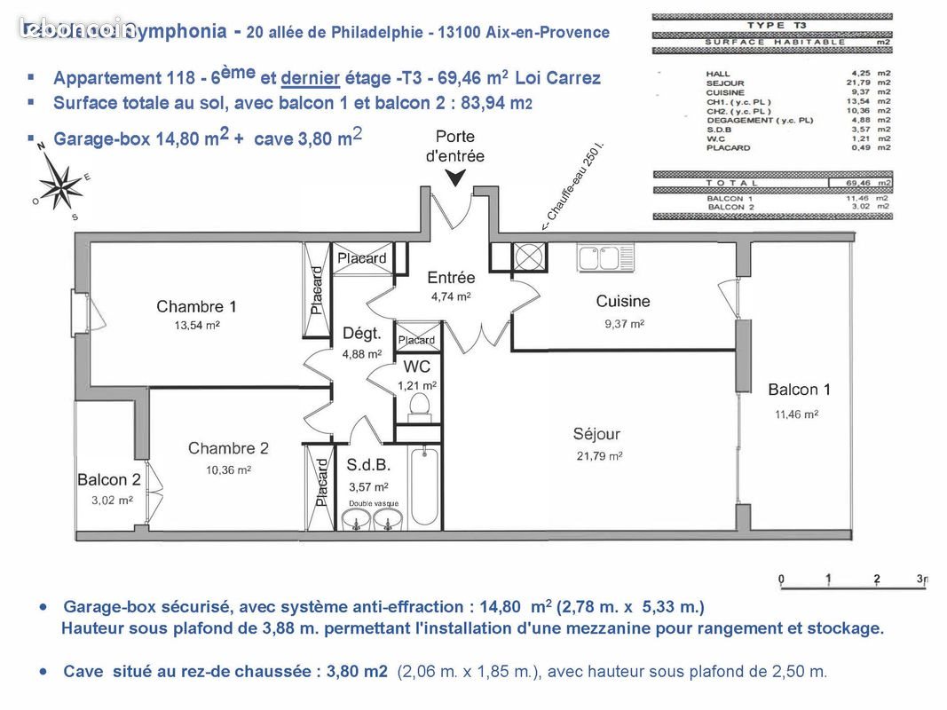 Appartement à vendre, 69m², Aix-en-Provence
