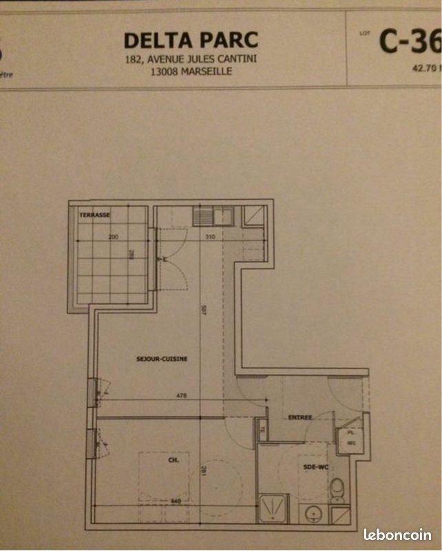 Appartement à louer, 42m², Marseille 8ème