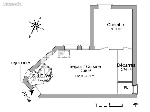 Appartement à louer, 32m², Nice