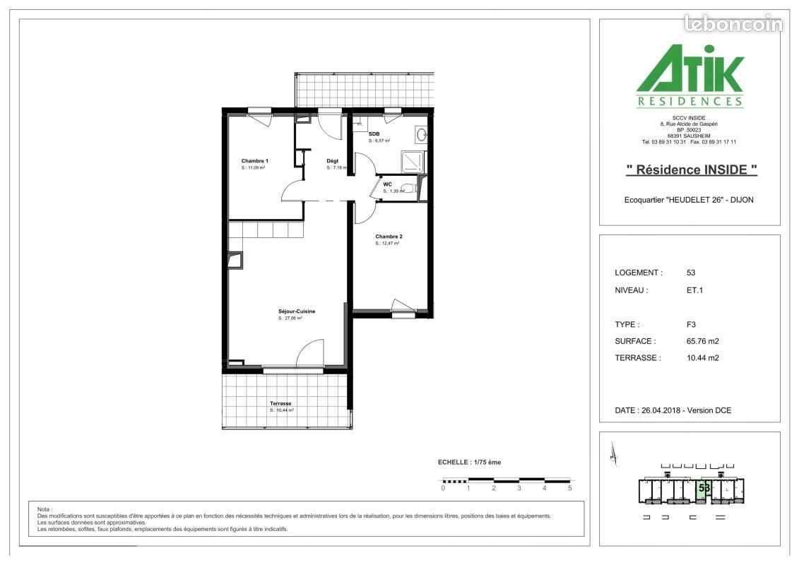 Appartement à louer, 65m², Dijon
