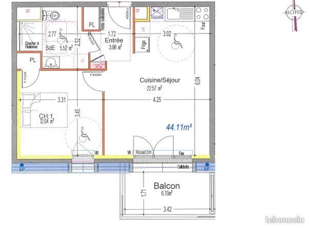 Appartement à vendre, 44m², Bretenière