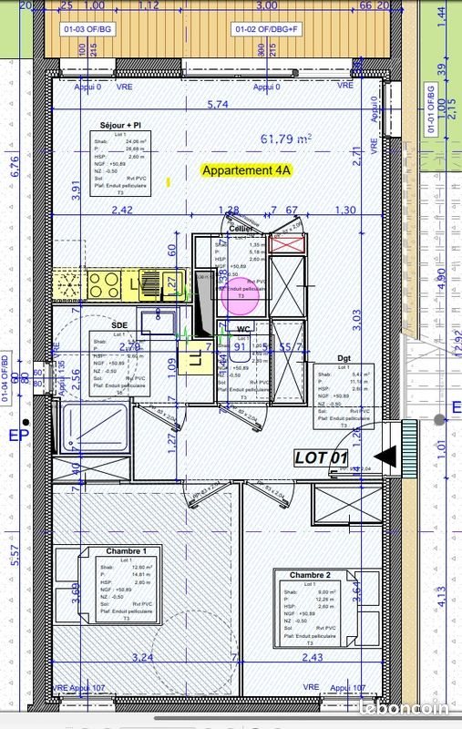 Appartement à louer, 59m², La Chapelle-Launay