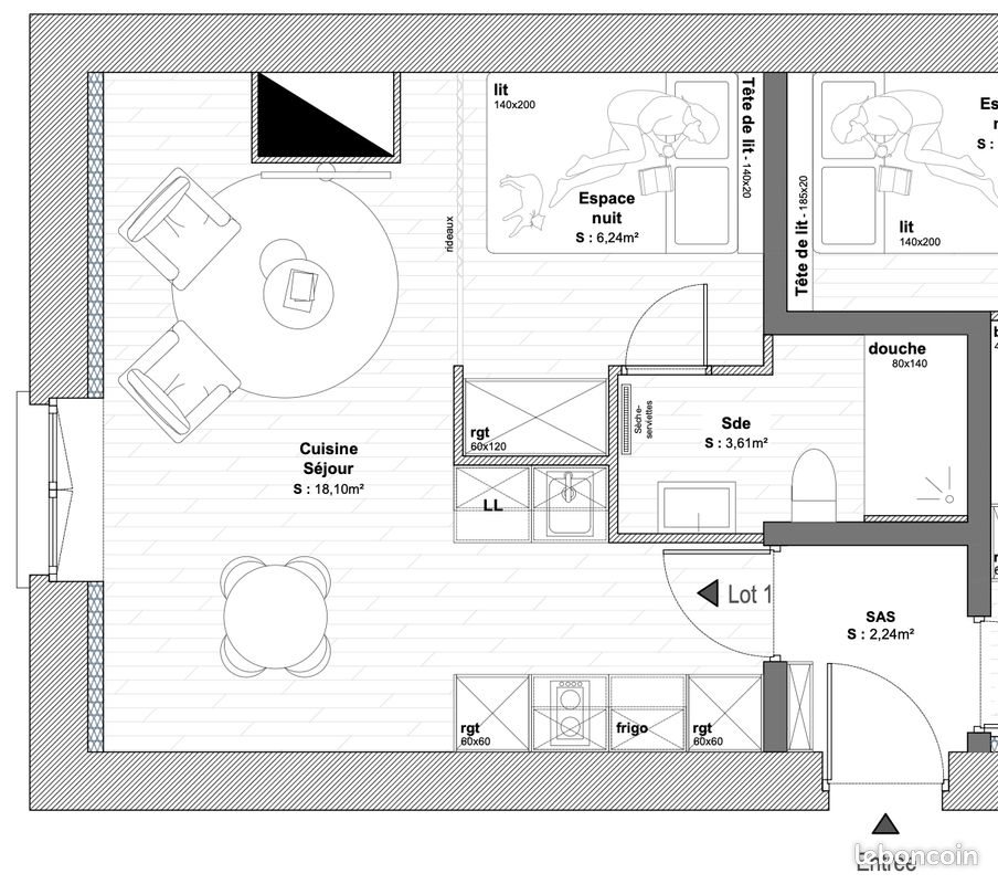 Appartement à vendre, 29m², Lyon 9ème