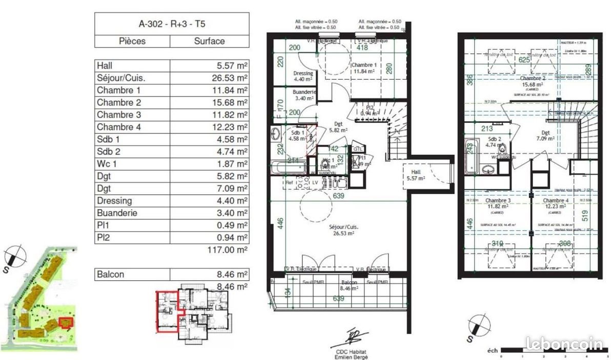 Appartement à louer, 116m², Cessy