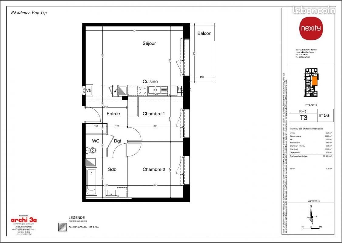 Appartement à louer, 60m², Clermont-Ferrand