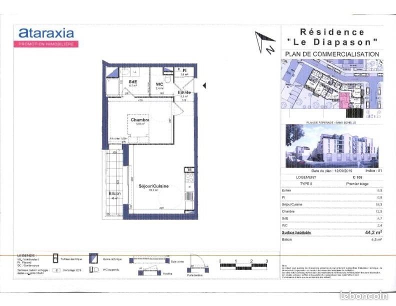 Appartement à louer, 44m², Tours