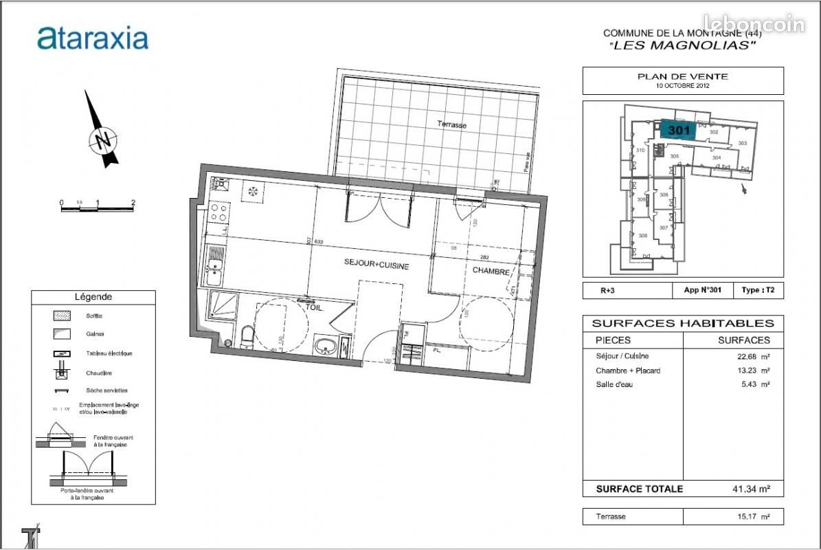 Appartement à louer, 41m², La Montagne