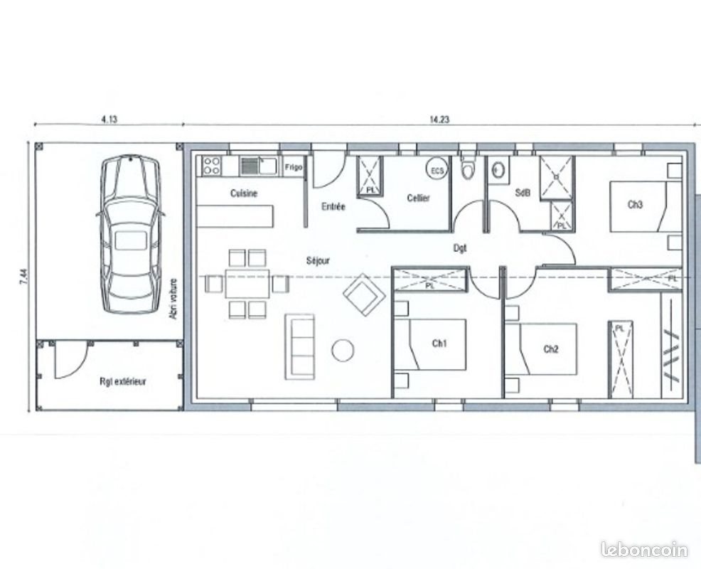 Maison à louer, 88m², Nérac