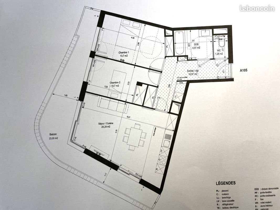 Appartement à louer, 70m², Lille