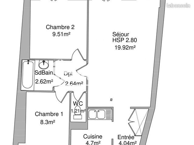 Appartement à louer, 52m², Orléans