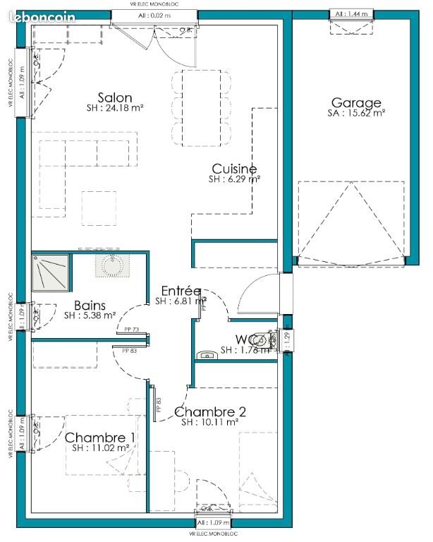 Maison à vendre, 65m², Leimbach