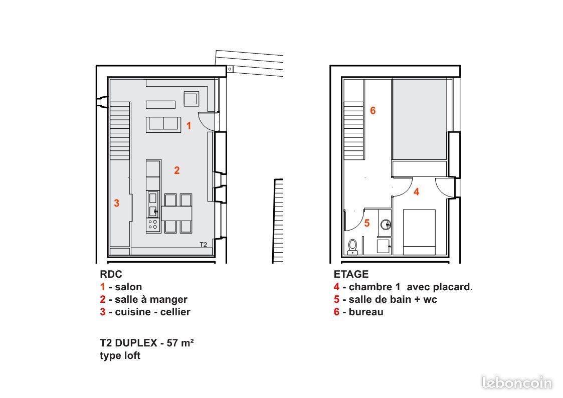 Appartement à louer, 57m², Sauzet