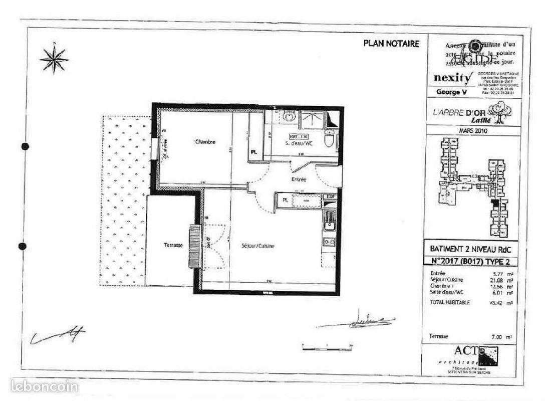 Appartement à vendre, 45m², Laillé