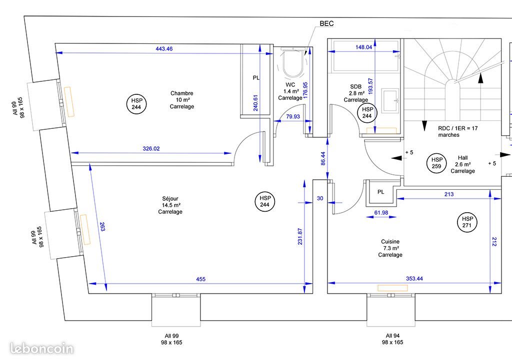 Appartement à louer, 36m², Château-Renault