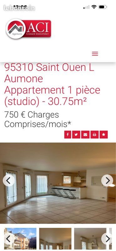 Appartement à louer, 31m², Saint-Ouen-l'Aumône