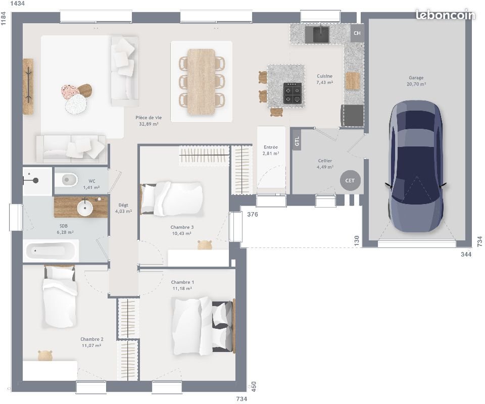 Maison à vendre, 89m², Mamers