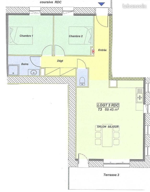 Appartement à louer, 70m², Guichen