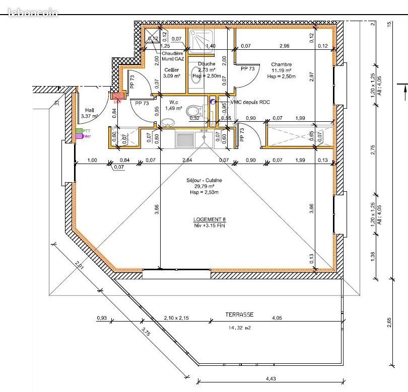 Appartement à louer, 55m², Valencin