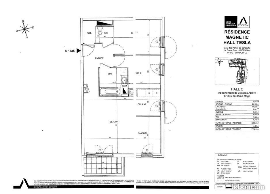 Appartement à louer, 68m², Bondoufle