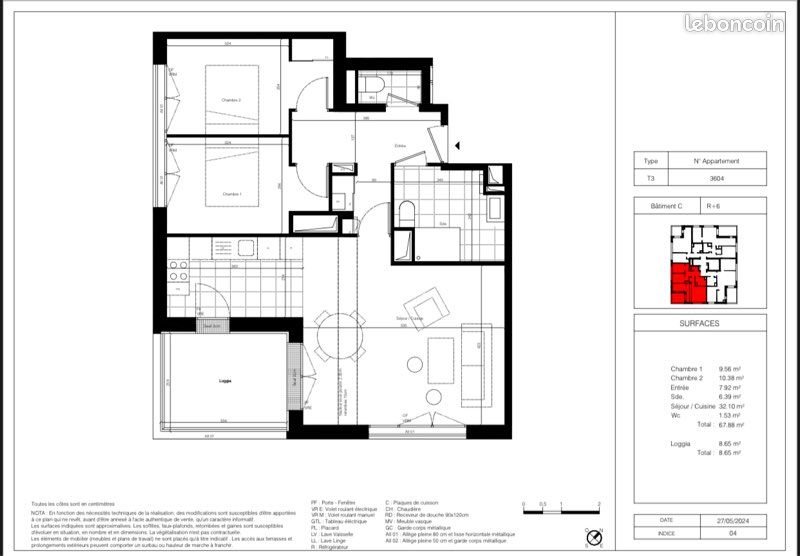 Appartement à louer, 67m², Nantes